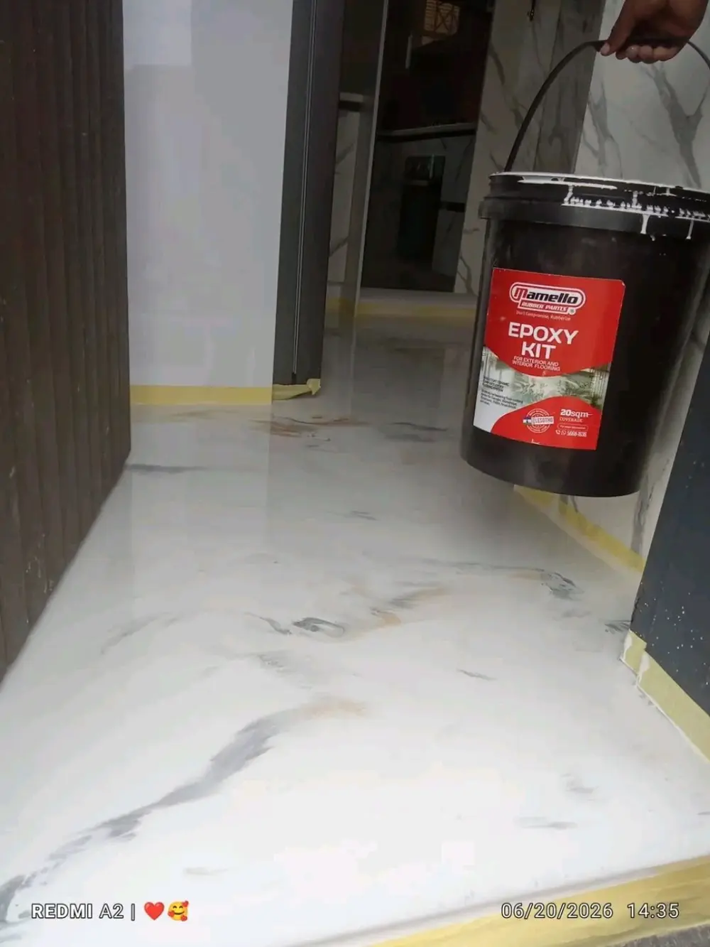 Mamello epoxy floor finish stage